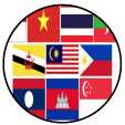 South East Asia Round Flag Icon
